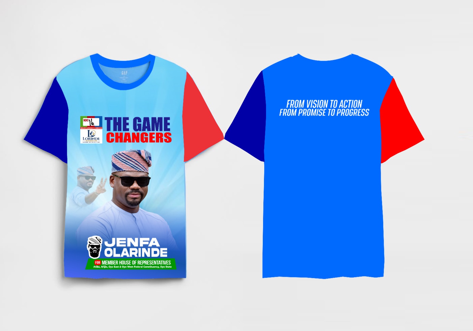 Jenfa Olarinde 'The Game Changers' campaign jersey, front and back